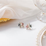 Cubic Zirconia & 18k Gold-Plated Flower Stud Earrings