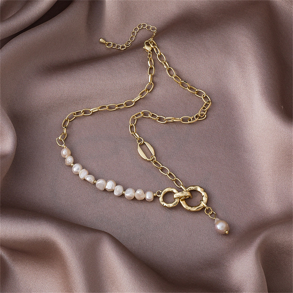 Pearl & 18K Gold-Plated Pendant Necklace
