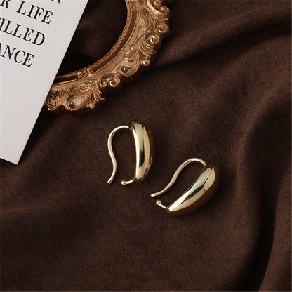 18K Gold-Plated Drop Huggie Earring, gold huggie earrings, everyday style, styled look