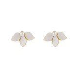 Acrylic & Pearl Petal Stud Earring