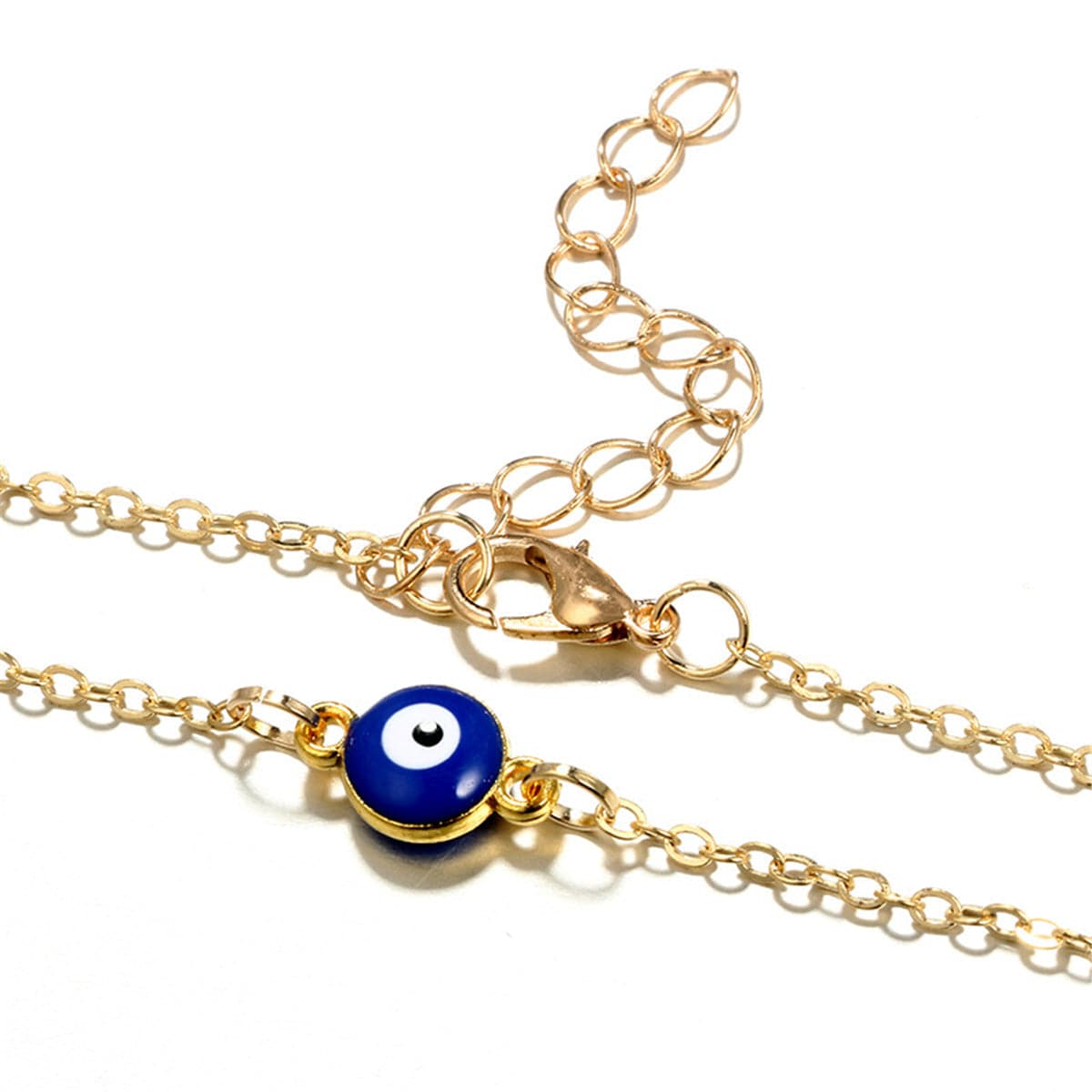 Royal Blue & 18K Gold-Plated Evil Eye Charm Anklet