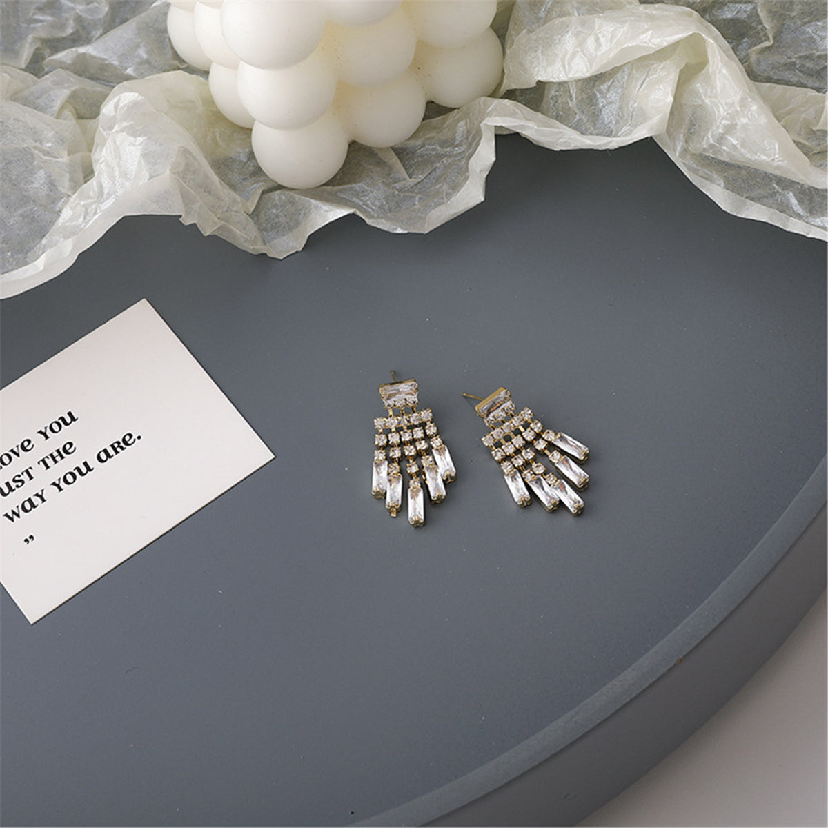 Crystal and Cubic Zirconia Chandelier Drop Earrings, drop earrings for women, vintage-inspired design, side view