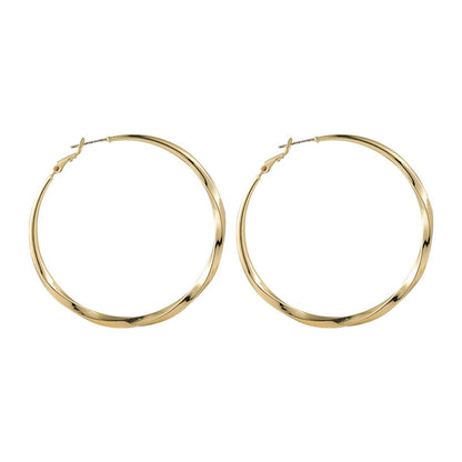 18K Gold-Plated Twisted Hoop Earrings, vintage-inspired design, styled look