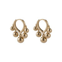 18k Gold-Plated Ball Tassel Teardrop Huggie Earrings