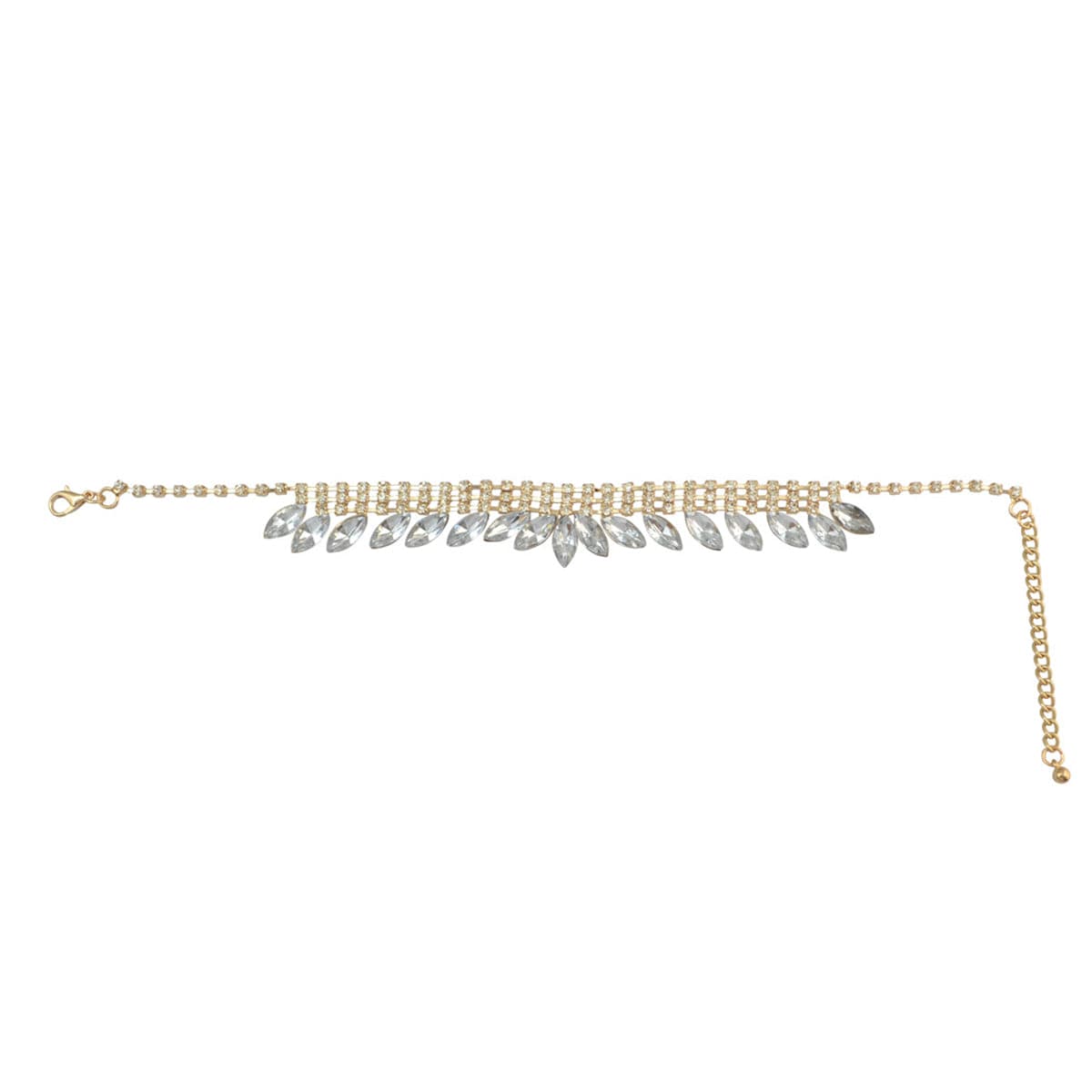 18k Gold-Plated & White cubic zirconia Choker Necklace - streetregion