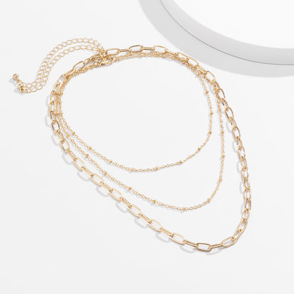 18K Gold-Plated Layered Necklace Set, jewelry gift sets for women, vintage-inspired design, styled look