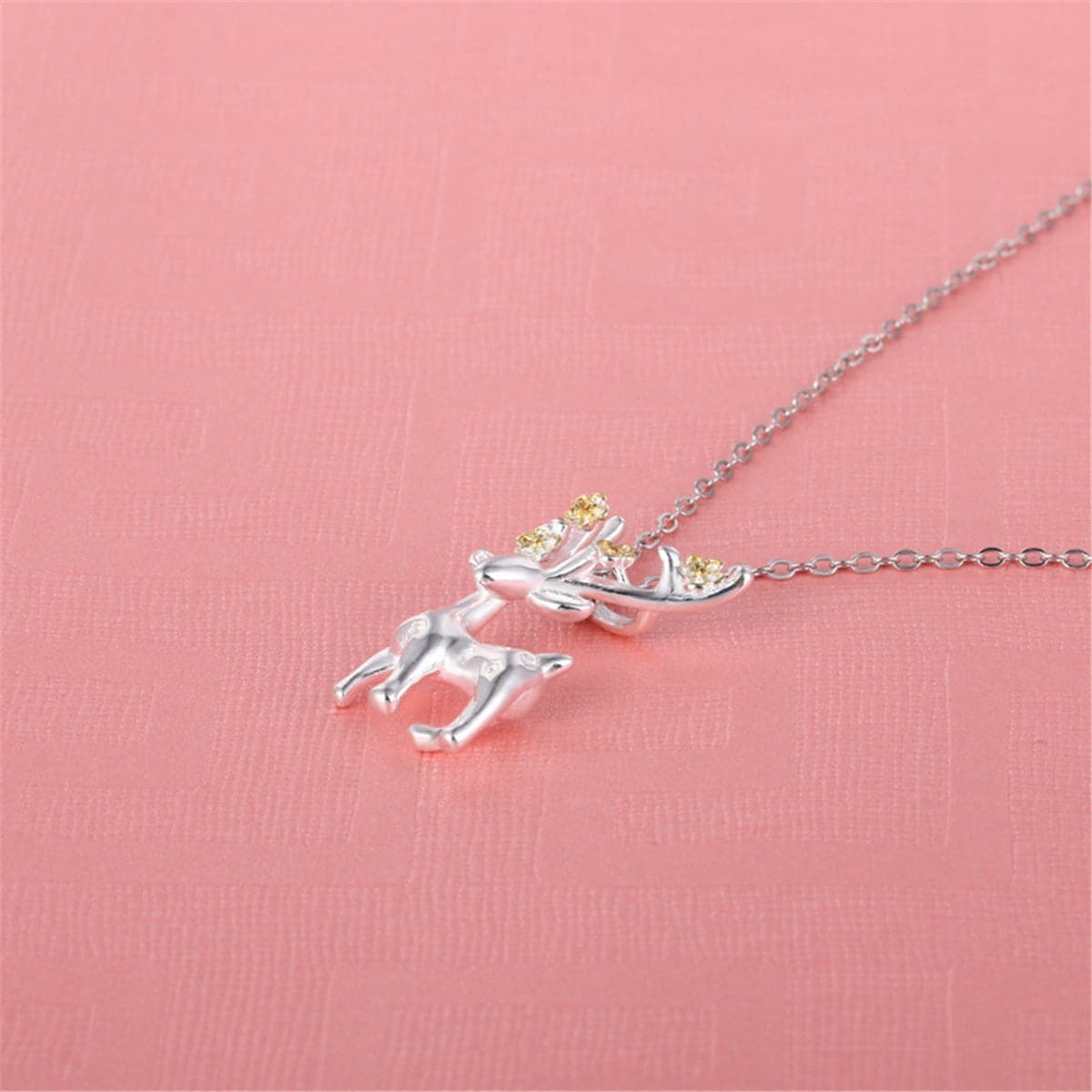 Two-Tone Deer Pendant Necklace
