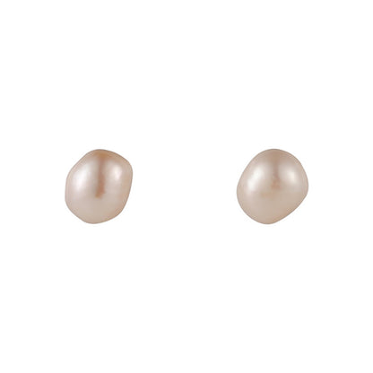 Pearl & 18K Gold-Plated Stud Earrings