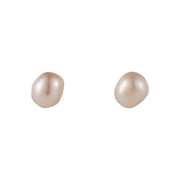 Pearl & 18k Gold-Plated Stud Earrings