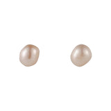 Pearl & 18k Gold-Plated Stud Earrings