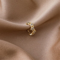 Cubic Zirconia & Goldtone Star Clip-On Earrings
