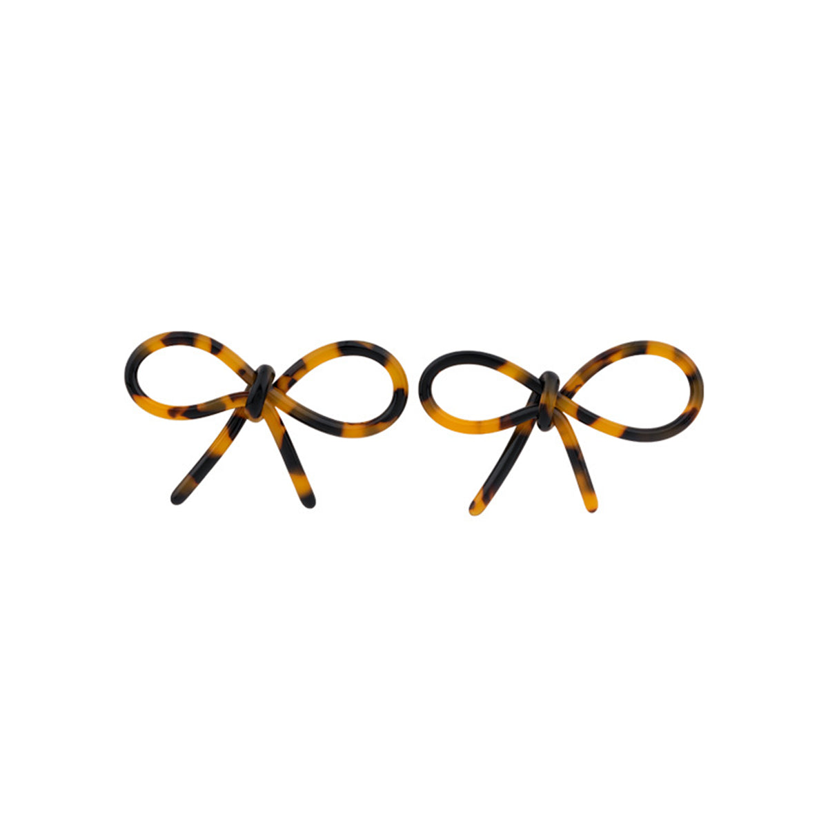Brown Leopard Bow Stud Earrings