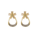 Cats Eye & Cubic Zirconia 18k Gold-Plated Flower Stud Earrings