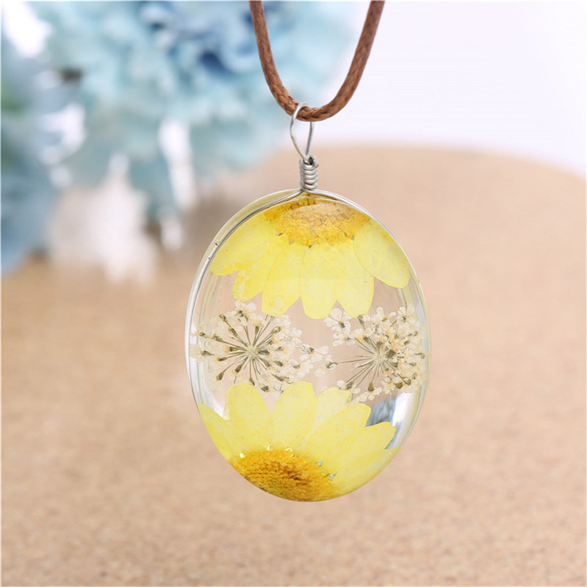 Yellow Peach Blossom Necklace