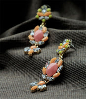 Cubic Zirconia & 18k Gold-Plated Marquise Cluster Drop Earrings