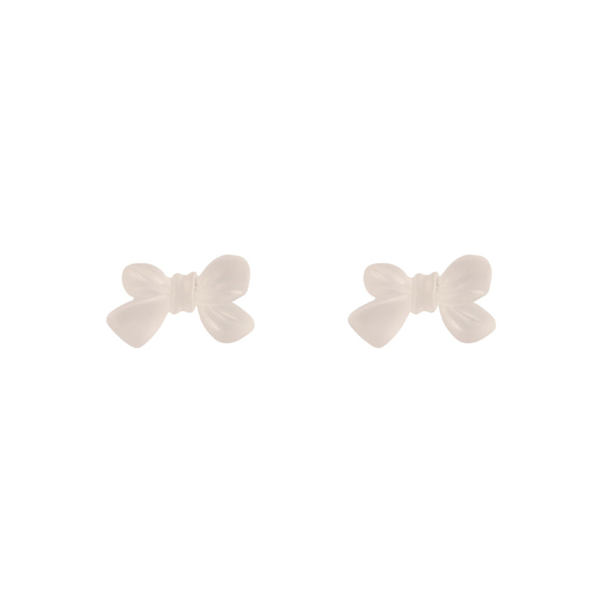 Frosted White Acrylic & Silver-Plated Bow Stud Earrings