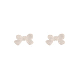 Frosted White Acrylic & Silver-Plated Bow Stud Earrings