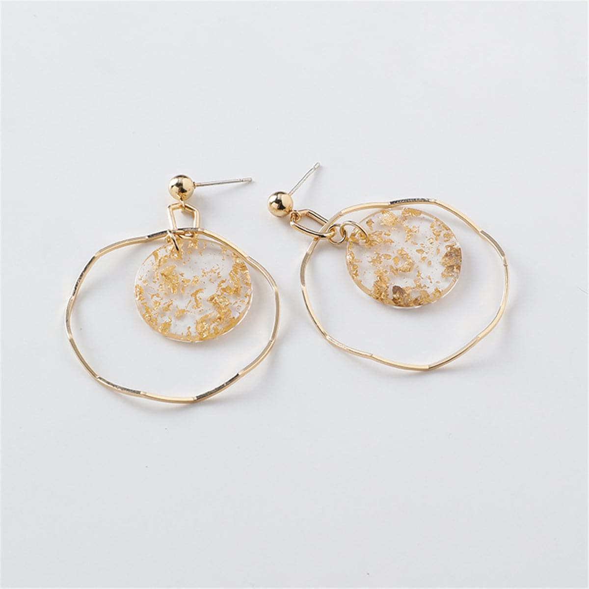 18K Rose Gold-Plated Geometric Drop Earrings