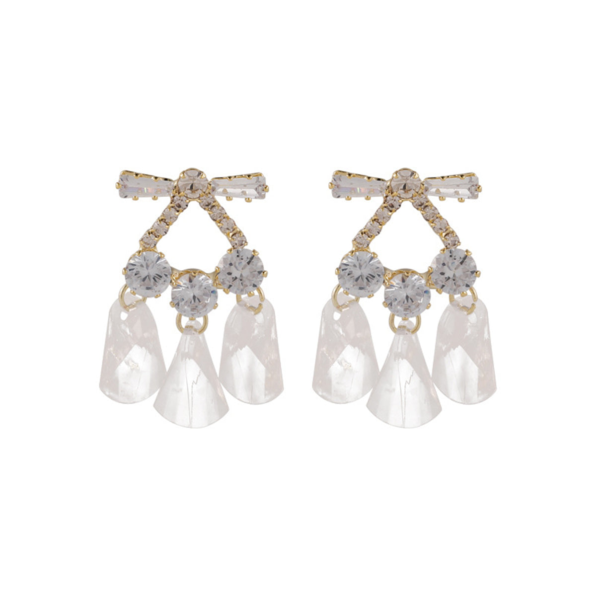 Crystal & Cubic Zirconia 18K Gold-Plated Tassel Drop Earrings