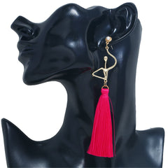 Pearl & Polyster 18K Gold-Plated Figure Tassel Drop Earrings