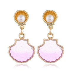 Pearl & Resin 18K Gold-Plated Shell Drop Earrings