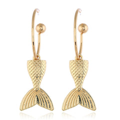 18k Gold-Plated Fishtail Drop Earrings - streetregion