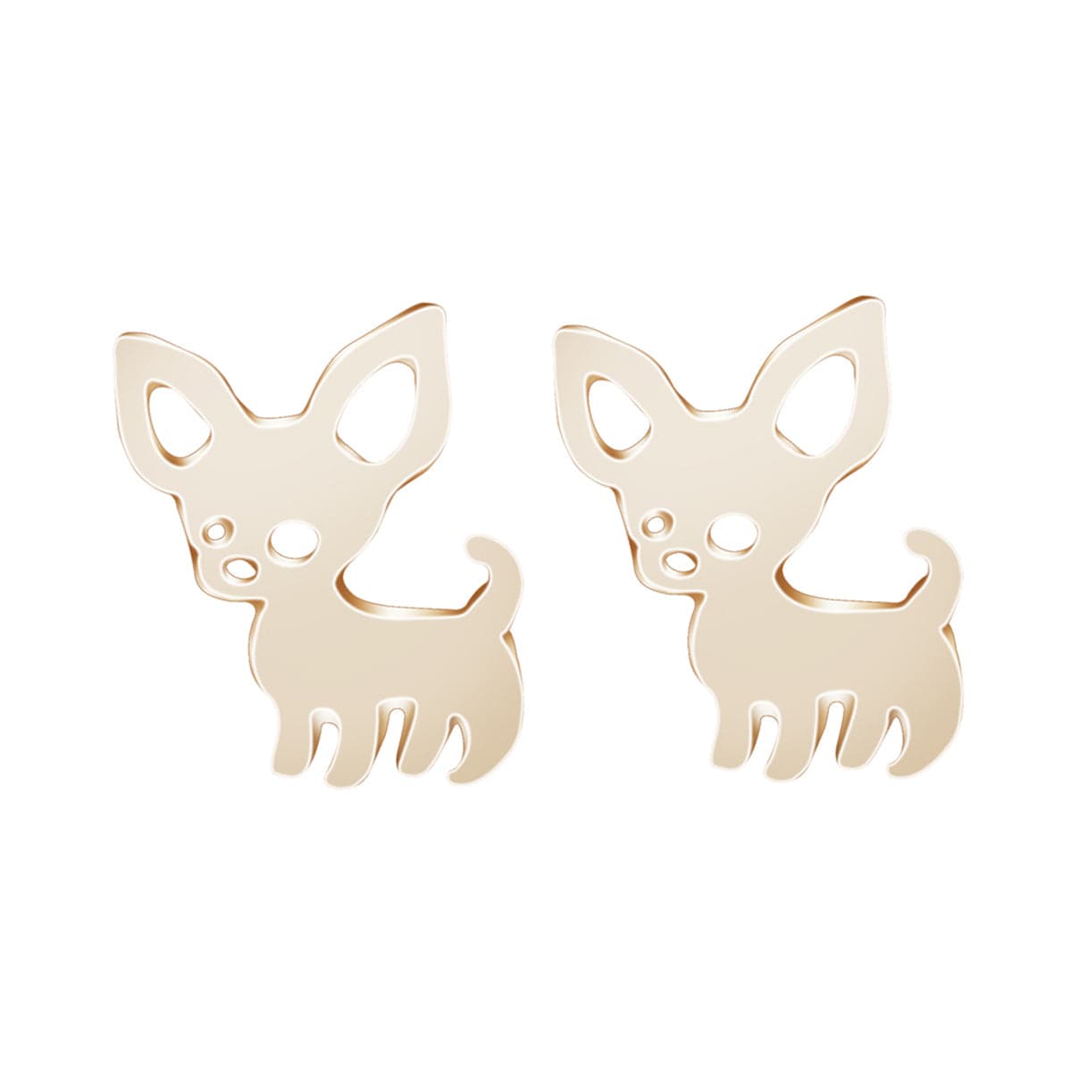 18K Gold-Plated Chihuahua Stud Earrings
