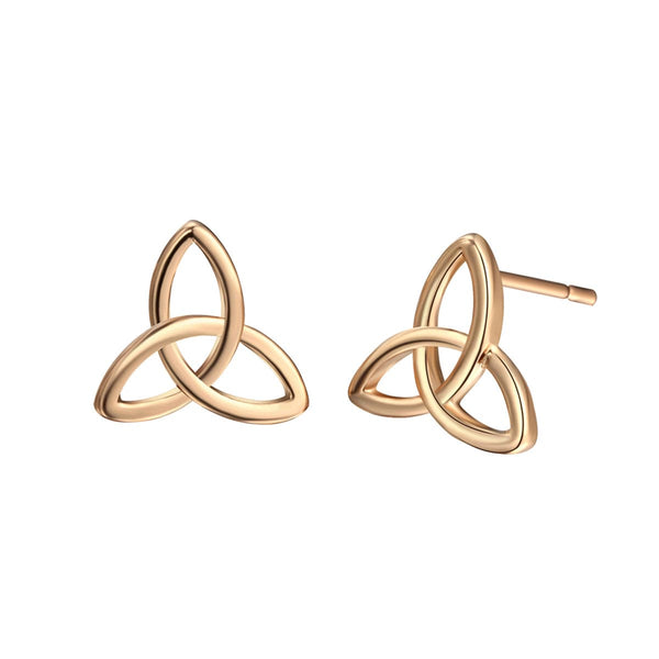 18K Gold-Plated Trinity Knot Stud Earrings
