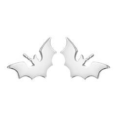 Silver-Plated Bat Stud Earrings