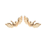 Goldtone Flying Heart Stud Earrings