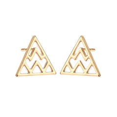 18K Gold-Plated Open Chevron Triangle Stud Earrings