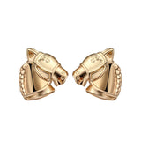 18K Gold-Plated Horse Head Stud Earrings