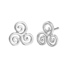 Silver-Plated Open Swirls Stud Earrings
