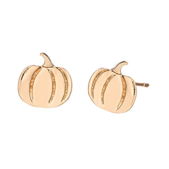 18k Gold-Plated Pumpkin Stud Earrings - streetregion