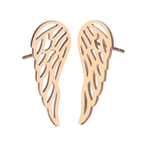 Goldtone Openwork Wing Stud Earrings