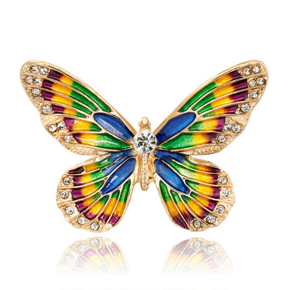 Multicolor Cubic Zirconia Butterfly Brooch, brooch pin, elegant gift for her, detail close-up