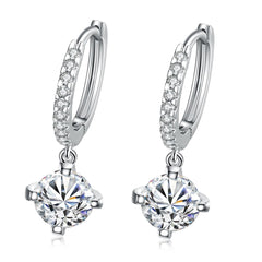 Cubic Zirconia & Silver-Plated Huggie Earrings - streetregion