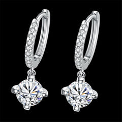 Cubic Zirconia & Silver-Plated Huggie Earrings - streetregion