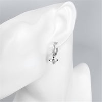 Cubic Zirconia & Silver-Plated Huggie Earrings - streetregion