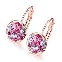 Red Crystal & 18k Rose Gold-Plated Huggie Earrings - streetregion