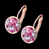 Red Crystal & 18k Rose Gold-Plated Huggie Earrings - streetregion