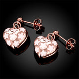 18K Rose Gold-Plated Heart Drop Earrings - streetregion