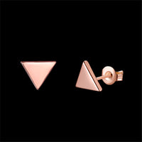 18K Rose Gold-Plated Triangle Stud Earrings - streetregion