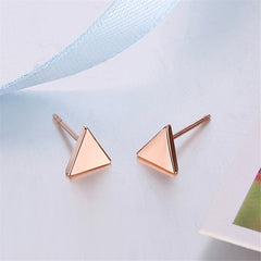 18K Rose Gold-Plated Triangle Stud Earrings - streetregion
