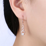 Cubic Zirconia & 18k Rose Gold-Plated Twisted Drop Earrings - streetregion