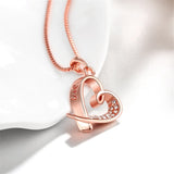 Crystal & Rose Goldtone Heart Pendant Necklace - streetregion