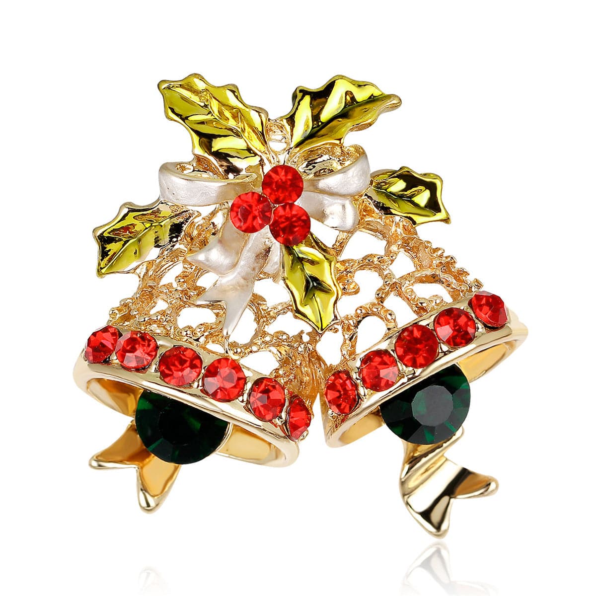 Cubic Zirconia & 18K Gold-Plated Botany Bell Brooch