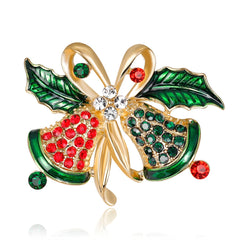 Cubic Zirconia & 18K Gold-Plated Botany Bell Brooch