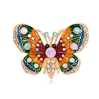 18k Gold-Plated cubic zirconia Butterfly Brooch - streetregion