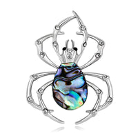 Cubic Zirconia & Abalone Shell Spider Brooch